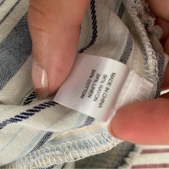 Drew white blue stripe beach straight leg pull on pant - Picture 8 of 10